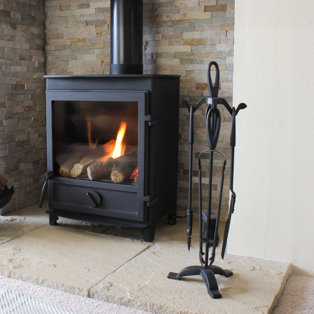 5pc Black Fireplace Companion Set 61cm