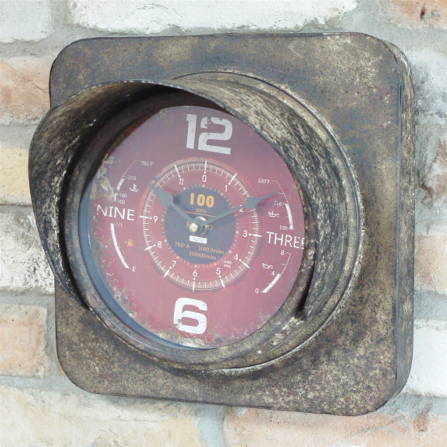 Industrial Square Factory Wall Clock 29x29x21cm – Darthome