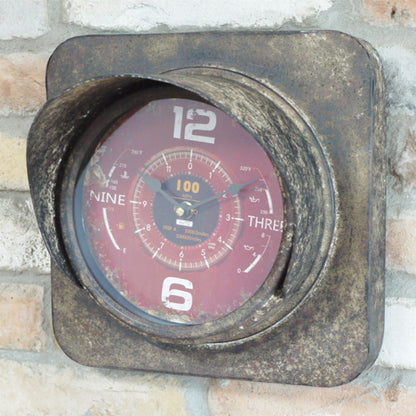 Industrial Square Factory Wall Clock