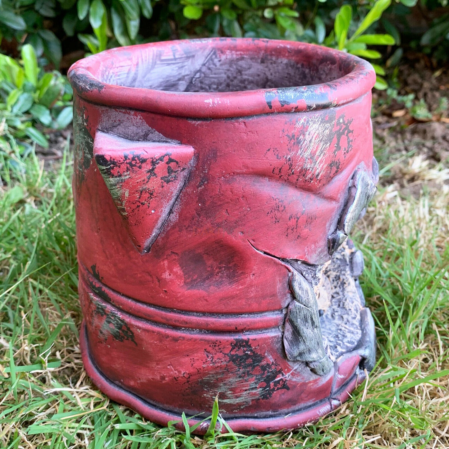 Cement Red Jug Hedgehog Planter