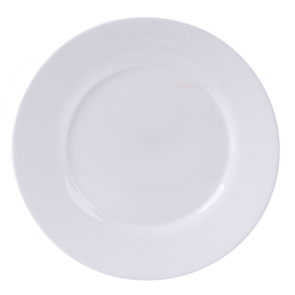 6 Stück weiße Keramik-Essteller 25 cm
