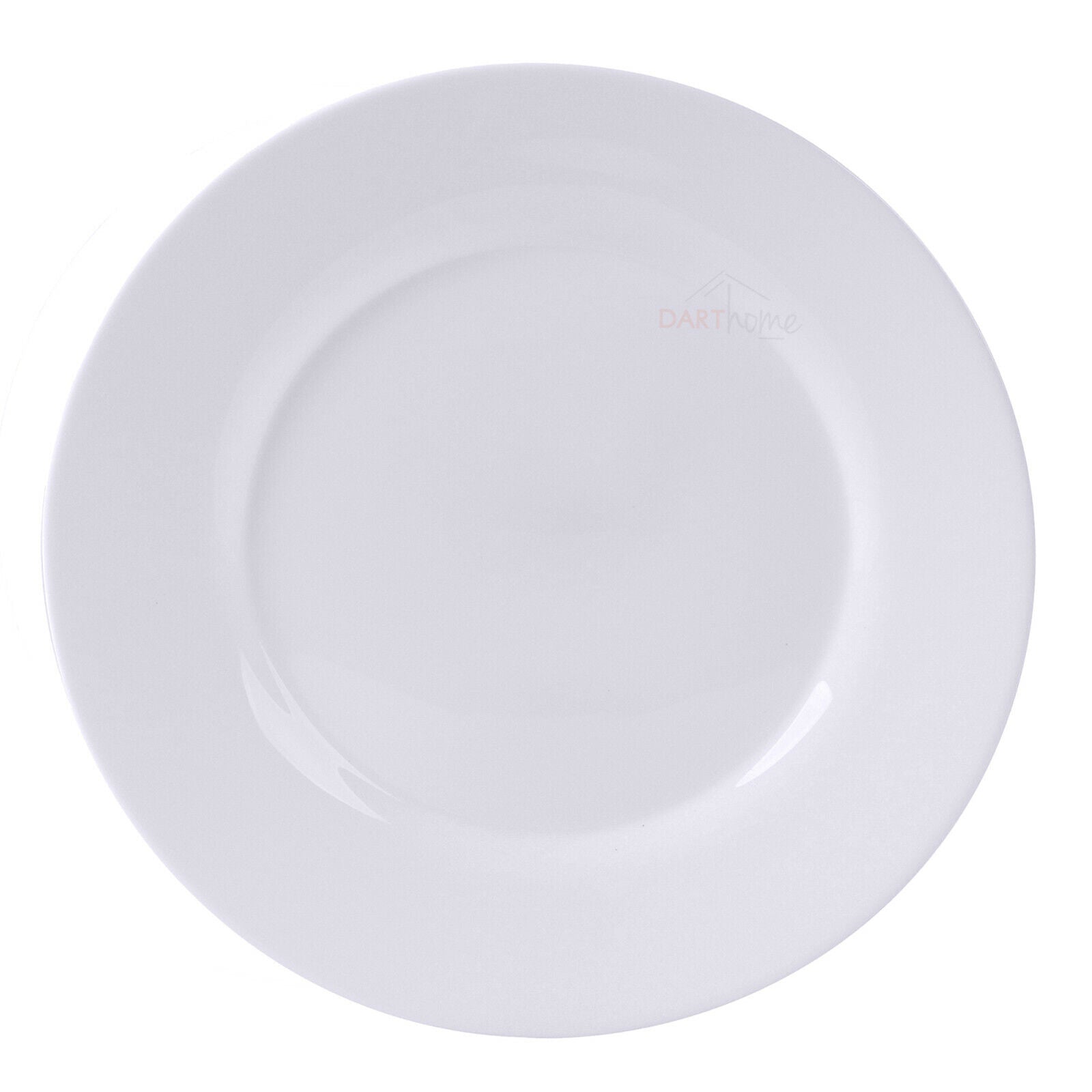 6 Stück weiße Keramik-Essteller 25 cm