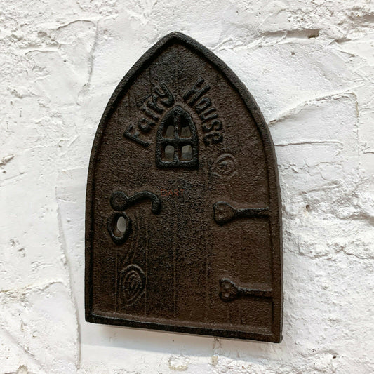 Cast Iron Fairy Door Wall Plaque 14cm