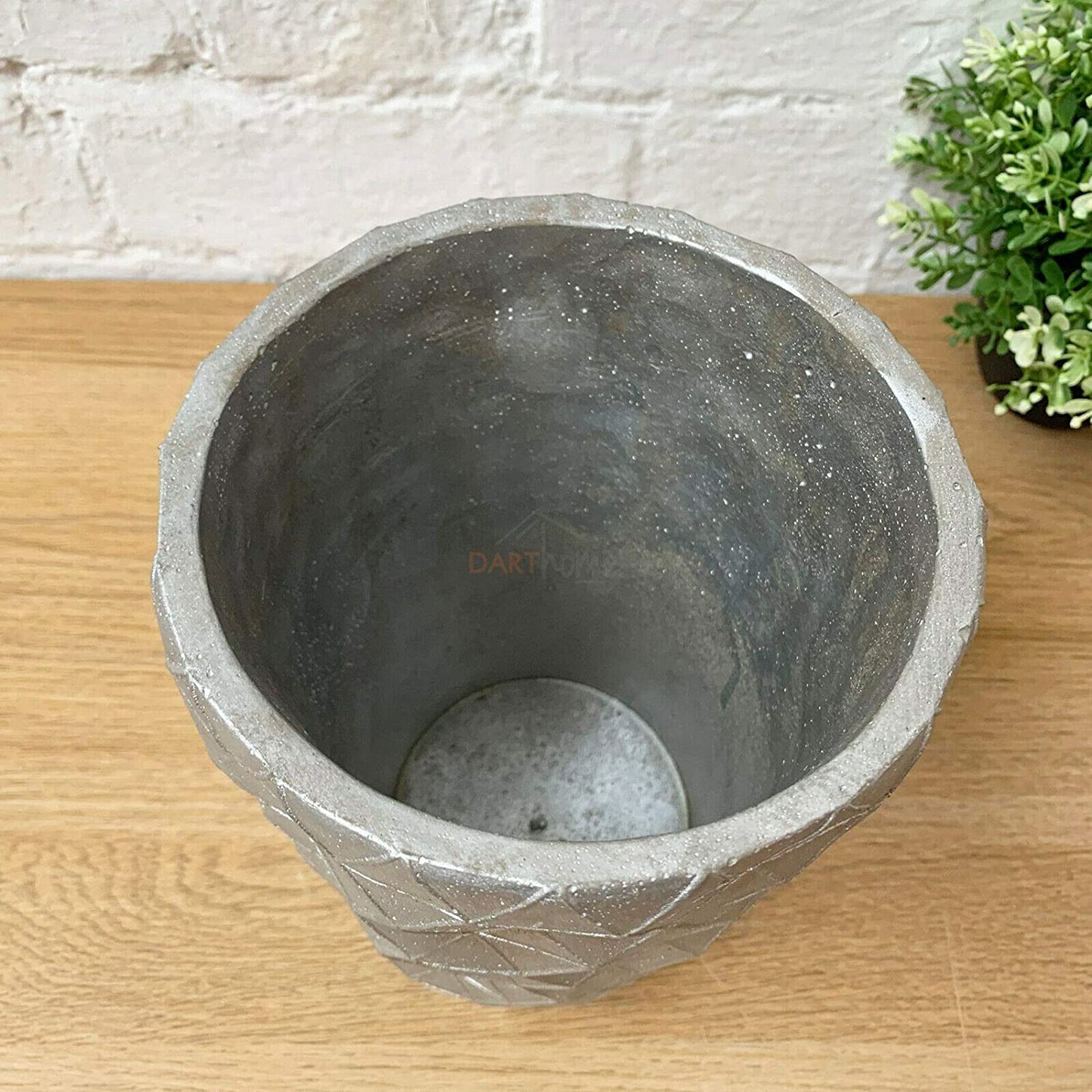 Tall Silver Concrete Newton Vase