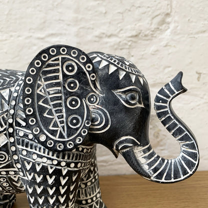 Black Aztec Elephant Figurine