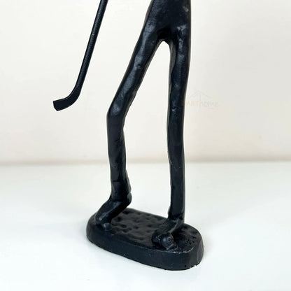 Cast Iron Golfer Sculpture 6x18cm