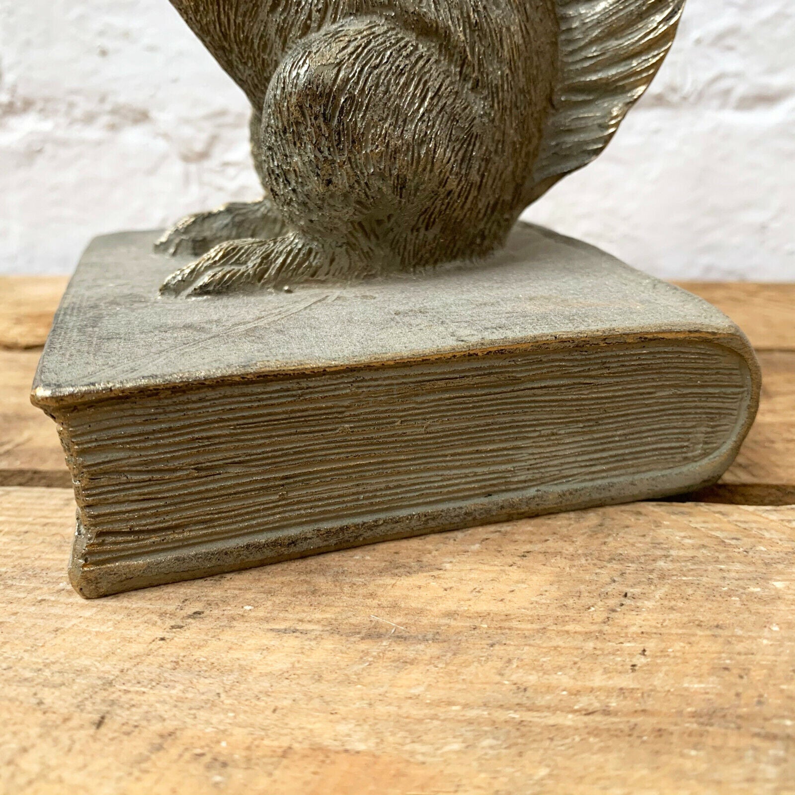 Gold Resin Squirrel Bookend