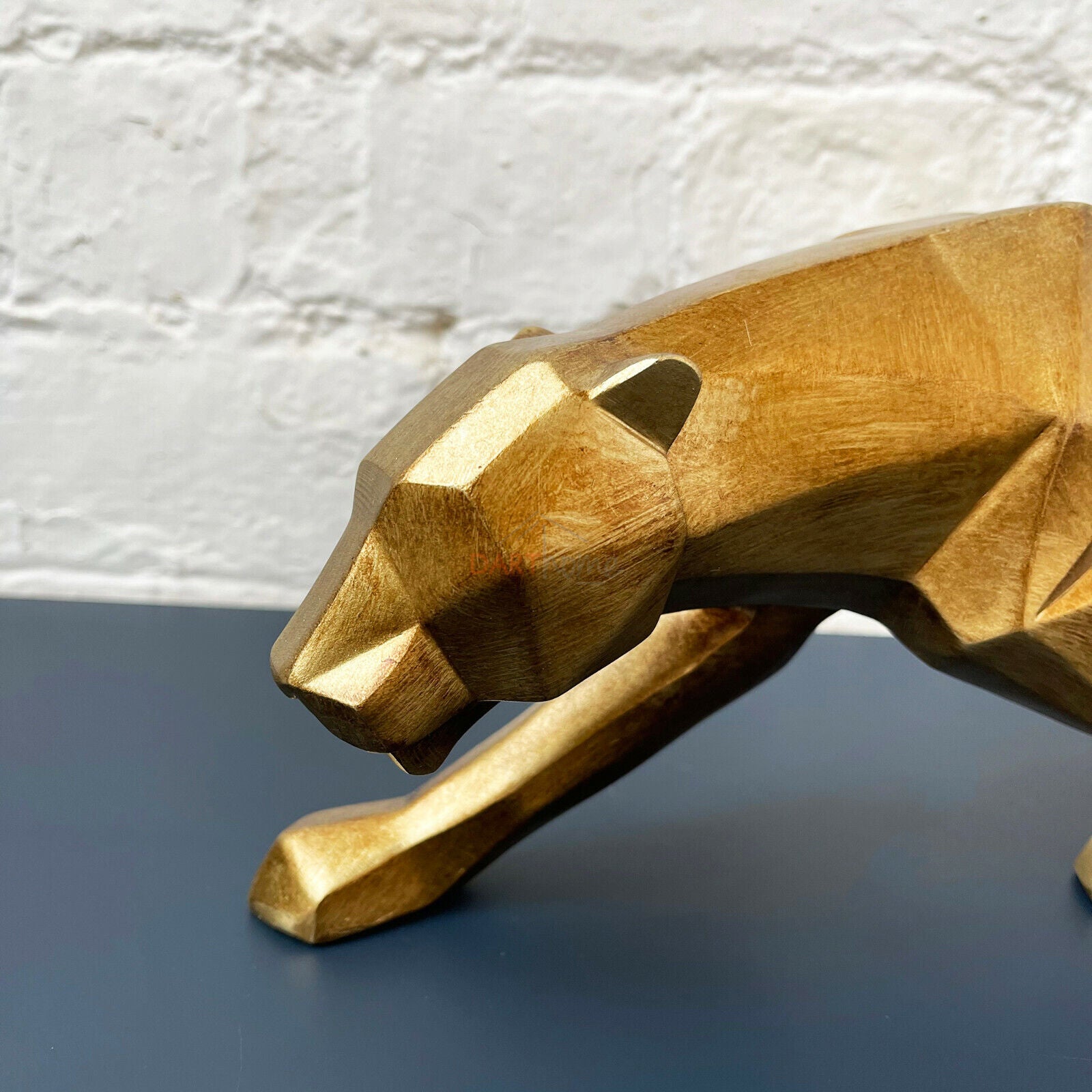 Geometric Gold Leopard Ornament 46cm
