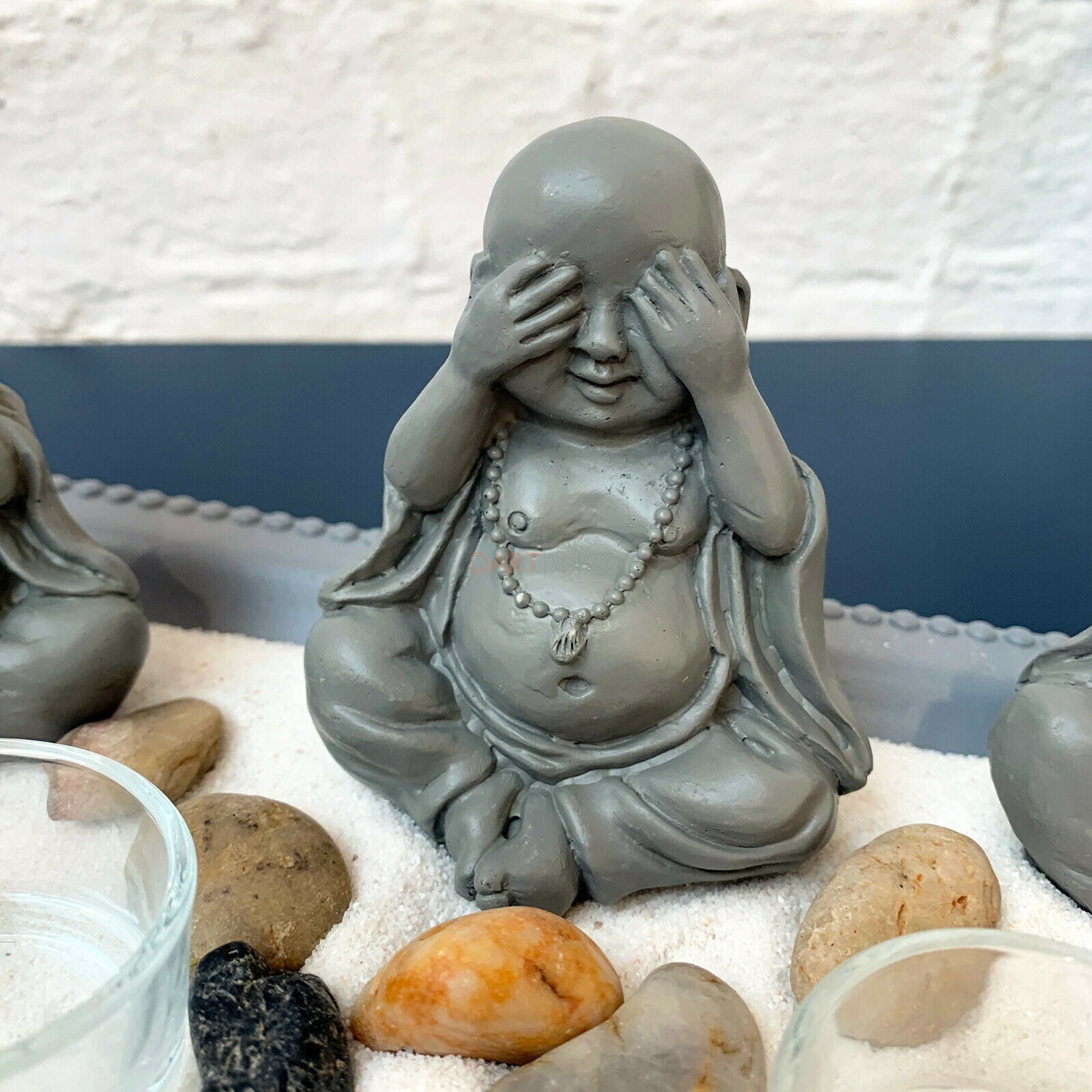 Dreifacher Buddha-Zen-Garten-Kerzenhalter