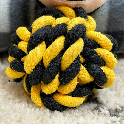 Bumble Bee Rope Ball Dog Chew Toy