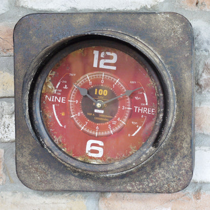 Industrial Square Factory Wall Clock