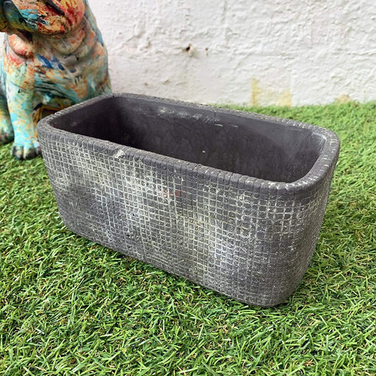 Cement Mosaic Trough Planter