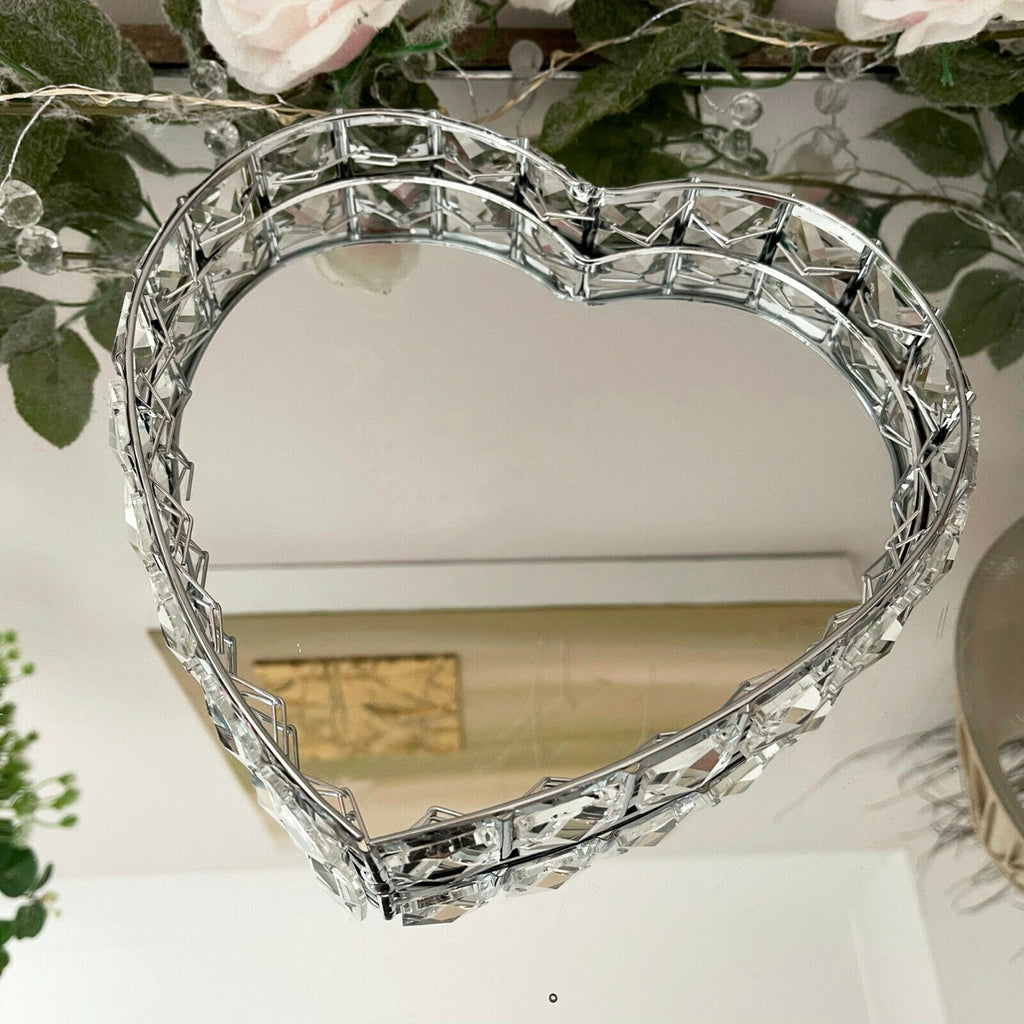 Diamante Love Heart verspiegelter Kerzenteller