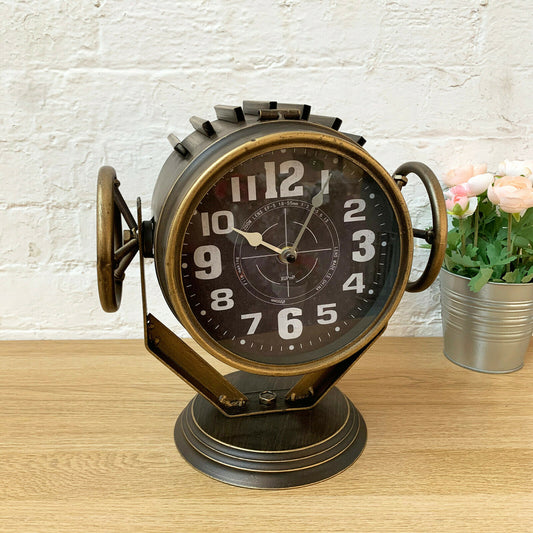 Industrial Metal Searchlight Clock