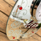 40th Ruby Wedding Anniversary Mirror Clock 16cm