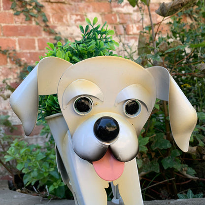 Metal Wobbly Labrador Dog Planter