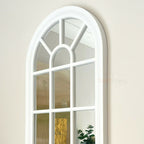 White Arched Window Mirror 70cm