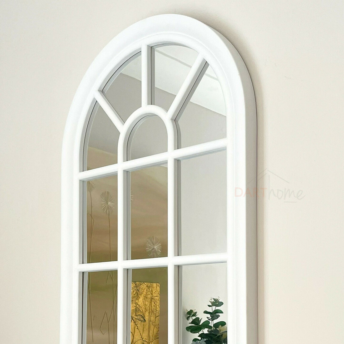 Weißer gewölbter Fensterspiegel 70 cm