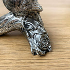 Silberne Vögel auf Ast Figur