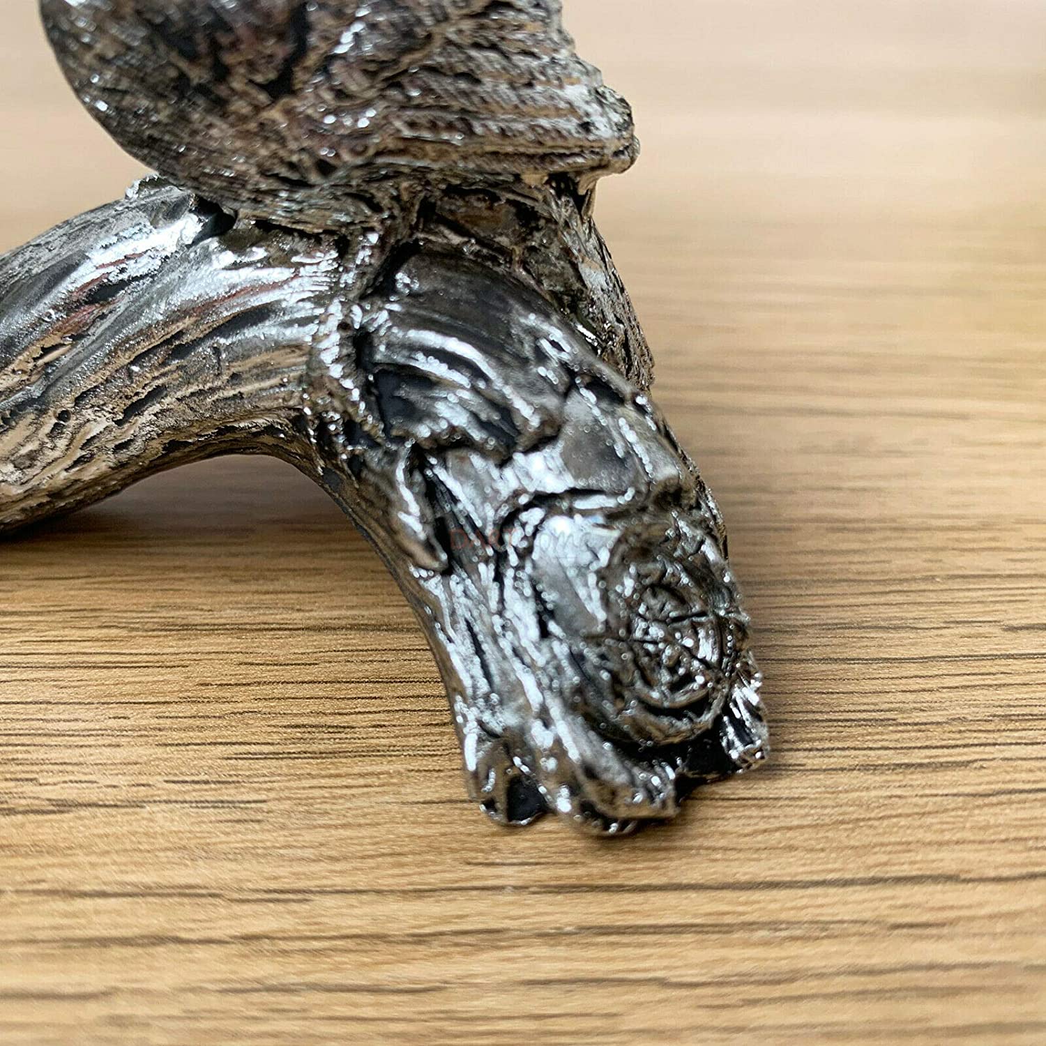Silberne Vögel auf Ast Figur