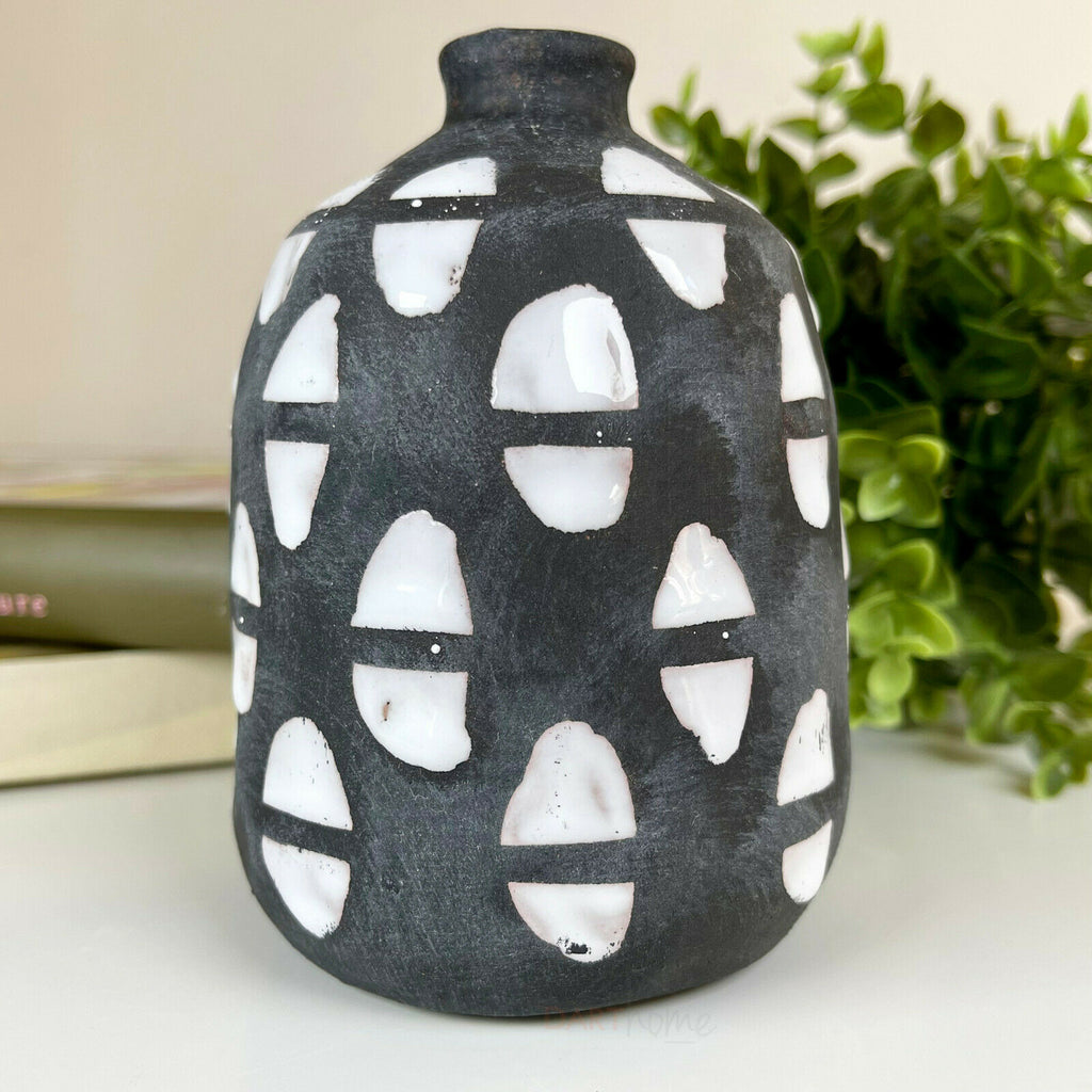 Terracotta Abstract Bottle Bud Vase