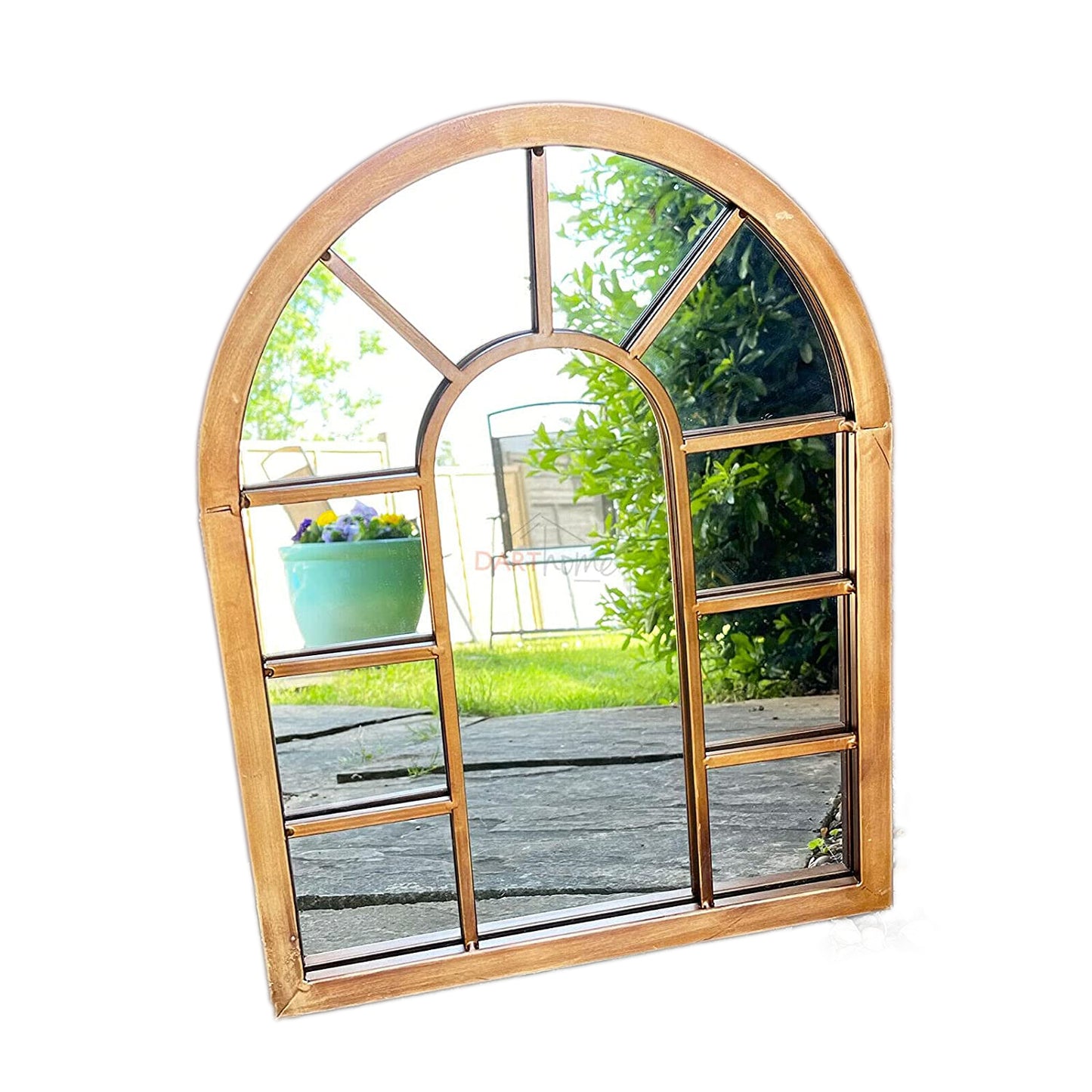 Copper Arched Garden Wall Mirror