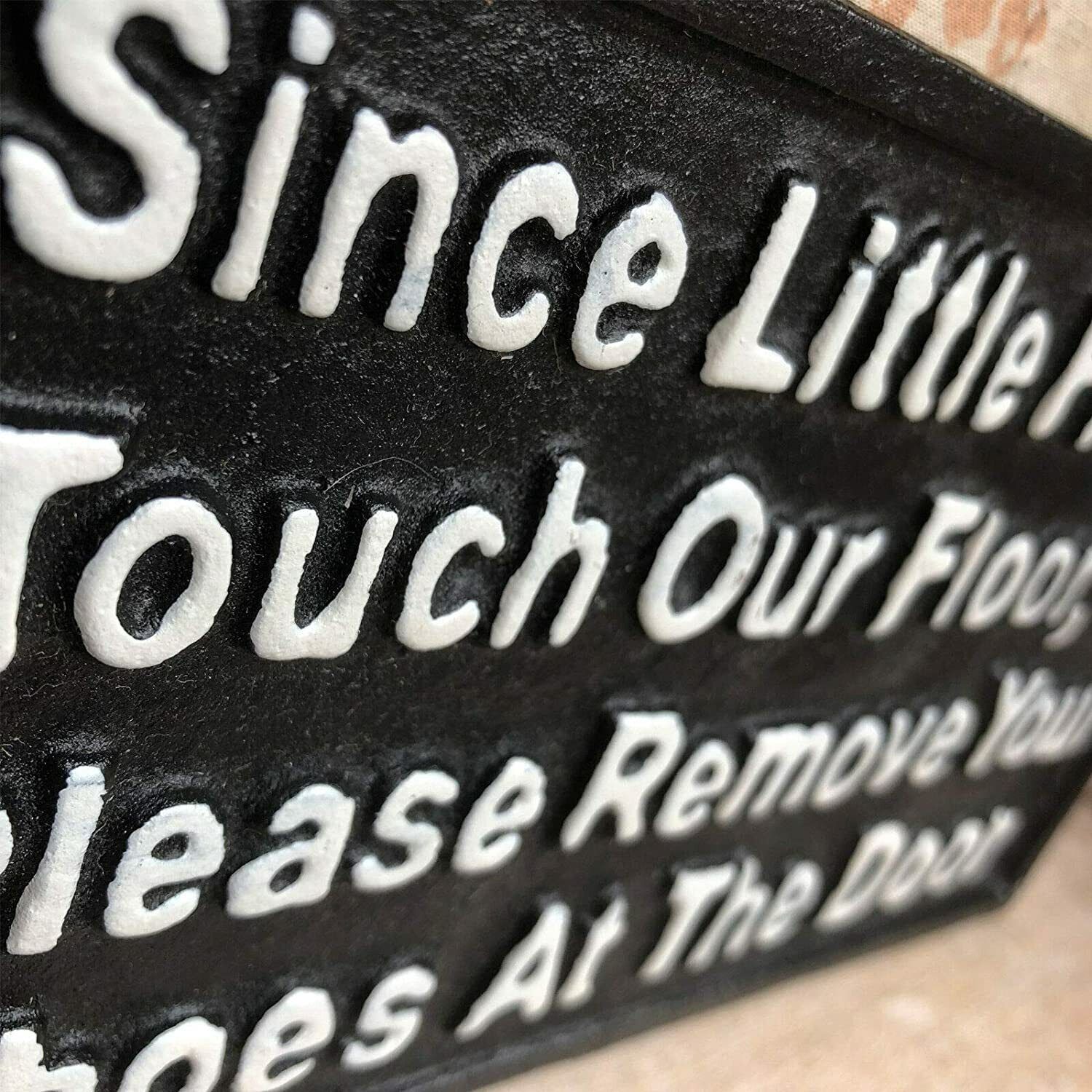 Fingers Please Remove Shoes Cast Iron Wall Sign