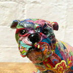 Abstract Sitting English Bulldog Ornament