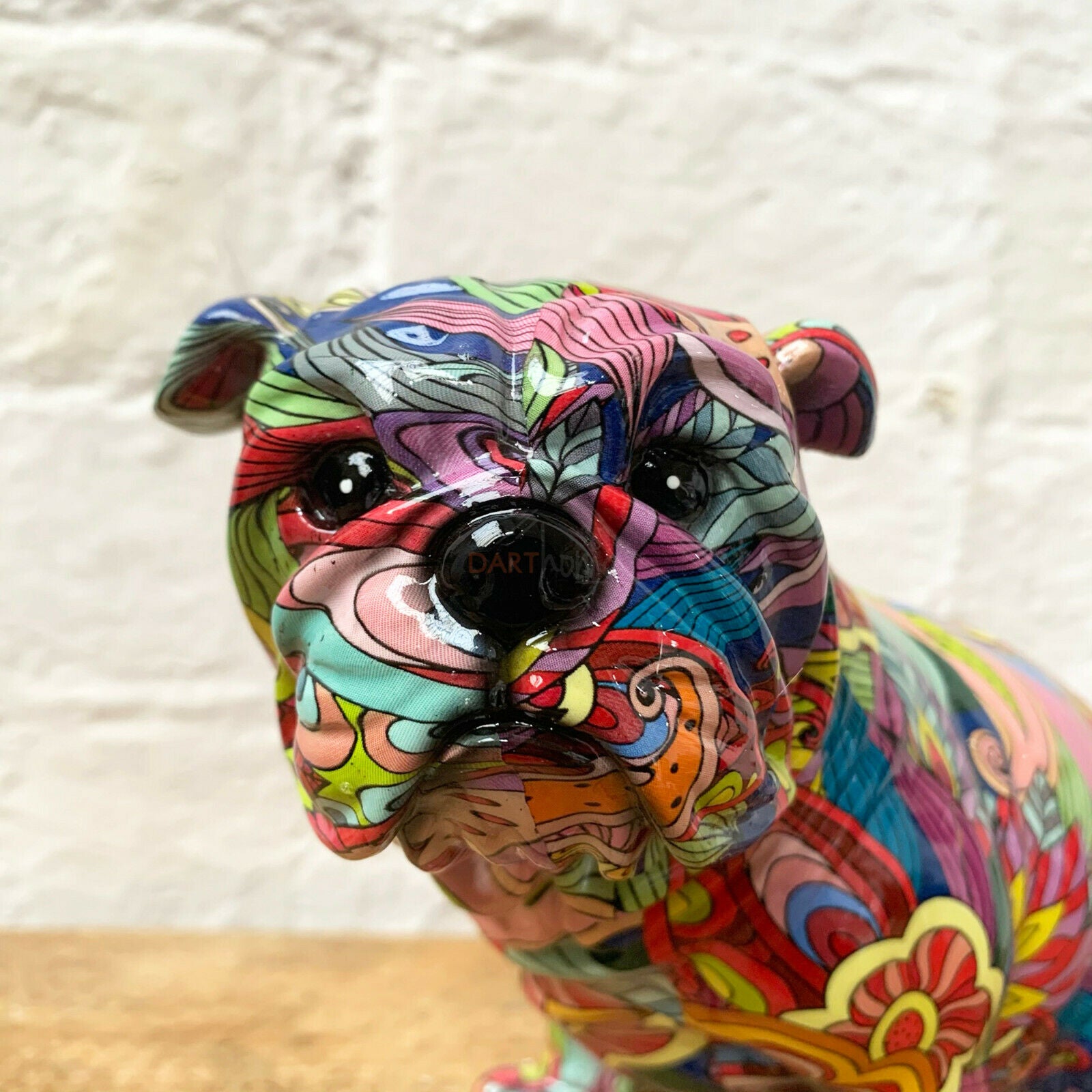Abstract Sitting English Bulldog Ornament