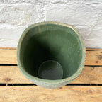 Cement Tall Diamond Plant Pot 20cm - Green & Gold