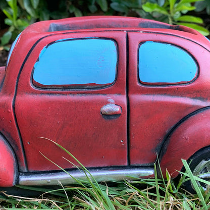 Red French Car Cement Planter