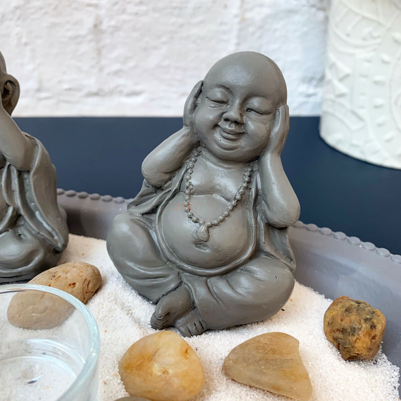 Dreifacher Buddha-Zen-Garten-Kerzenhalter