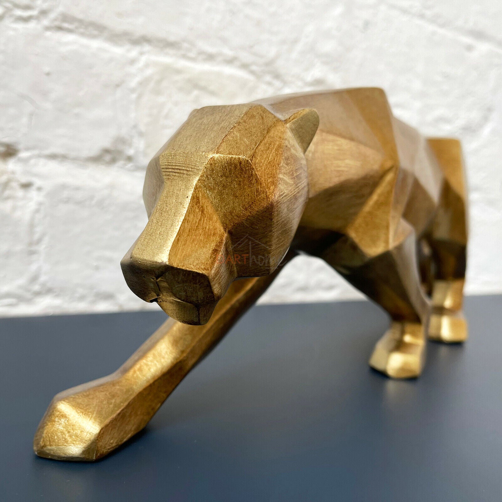 Geometric Gold Leopard Ornament 46cm
