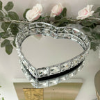 Diamante Love Heart verspiegelter Kerzenteller