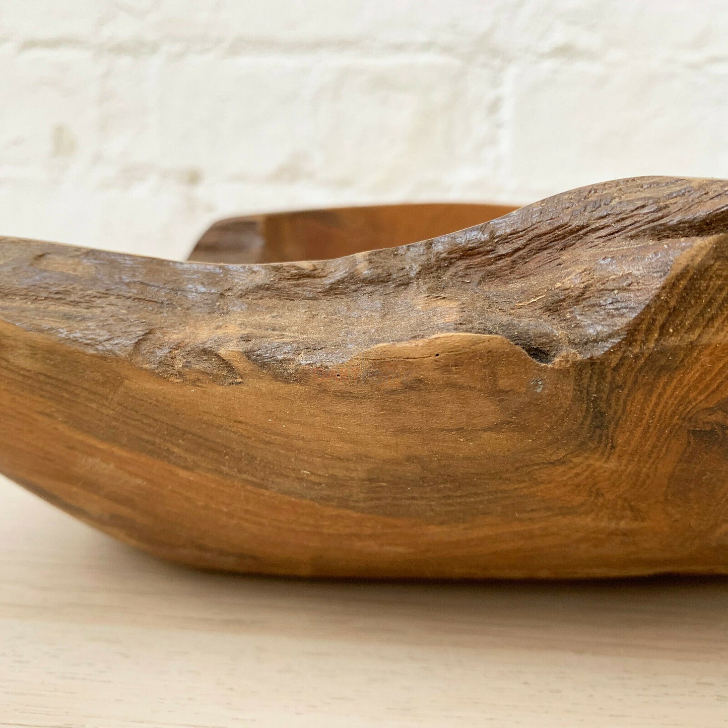 Teak Root Wood Long Bowl 35cm