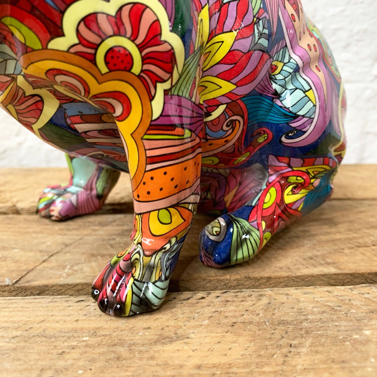 Abstract Sitting English Bulldog Ornament