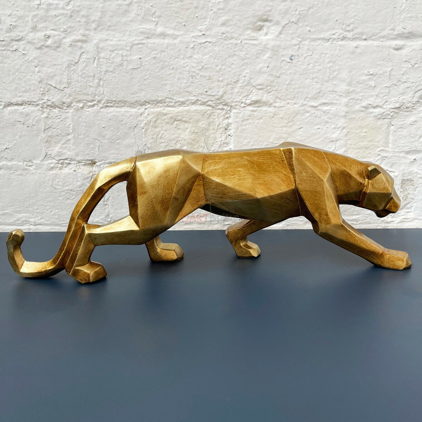 Geometric Gold Leopard Ornament 46cm