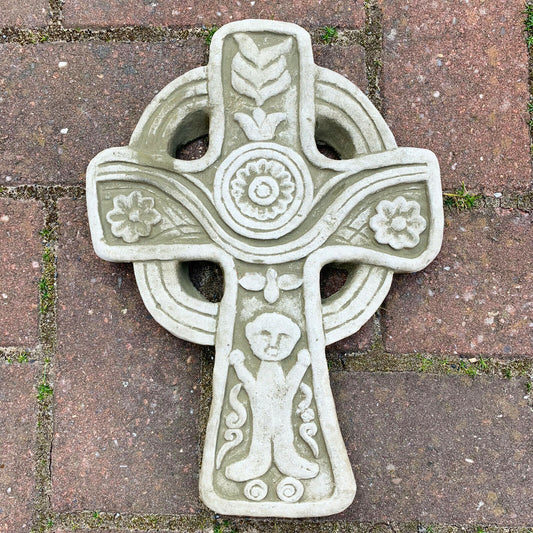 Stone Celtic Cross Wall Plaque 29cm