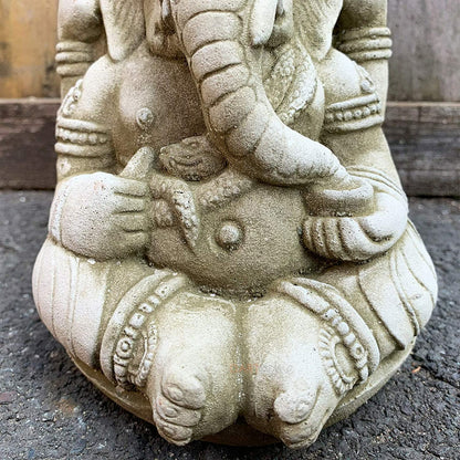 Stein-Ganesh-Elefant-Gartenskulptur
