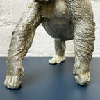 Silver Gorilla With Climbing Baby Ornament