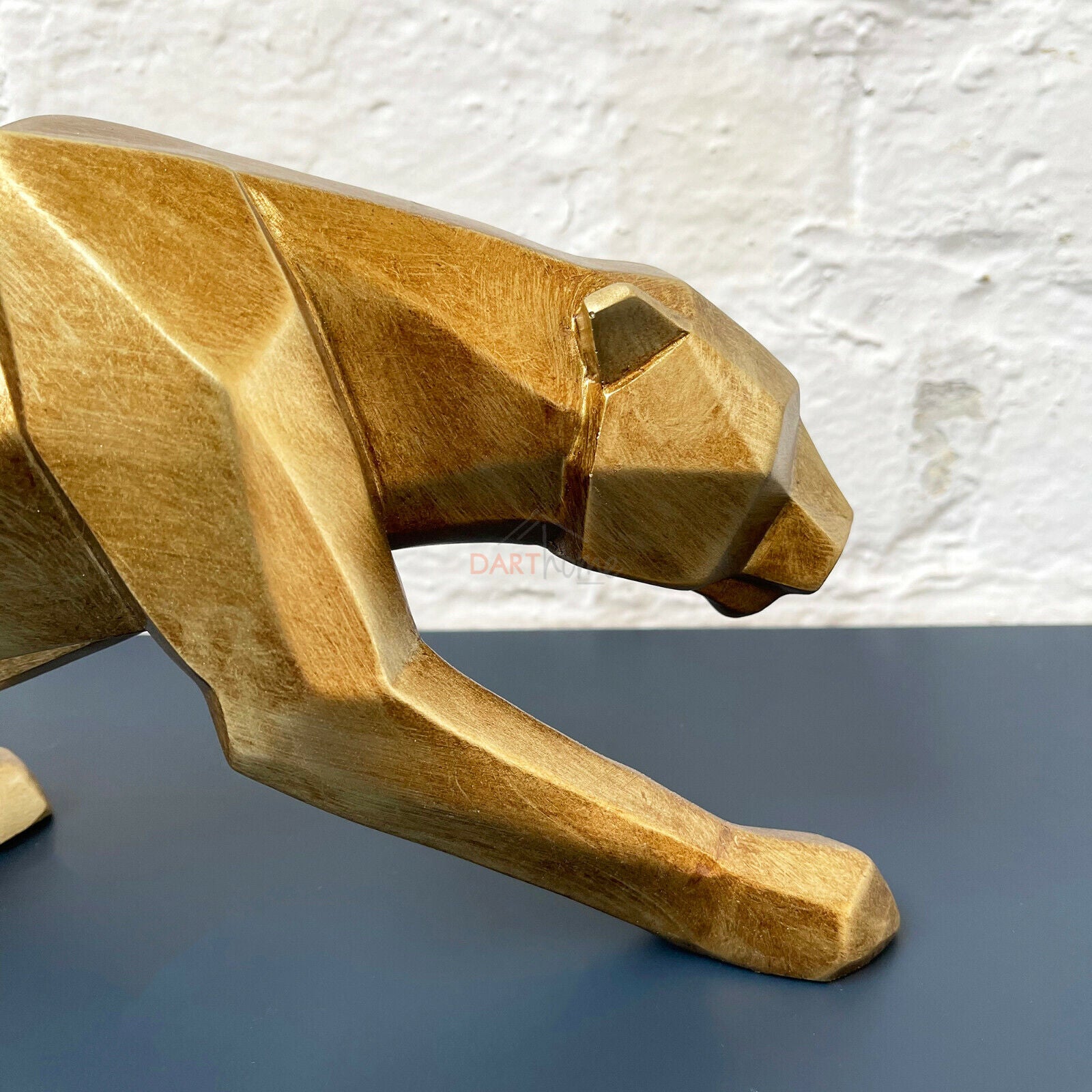 Geometric Gold Leopard Ornament 46cm