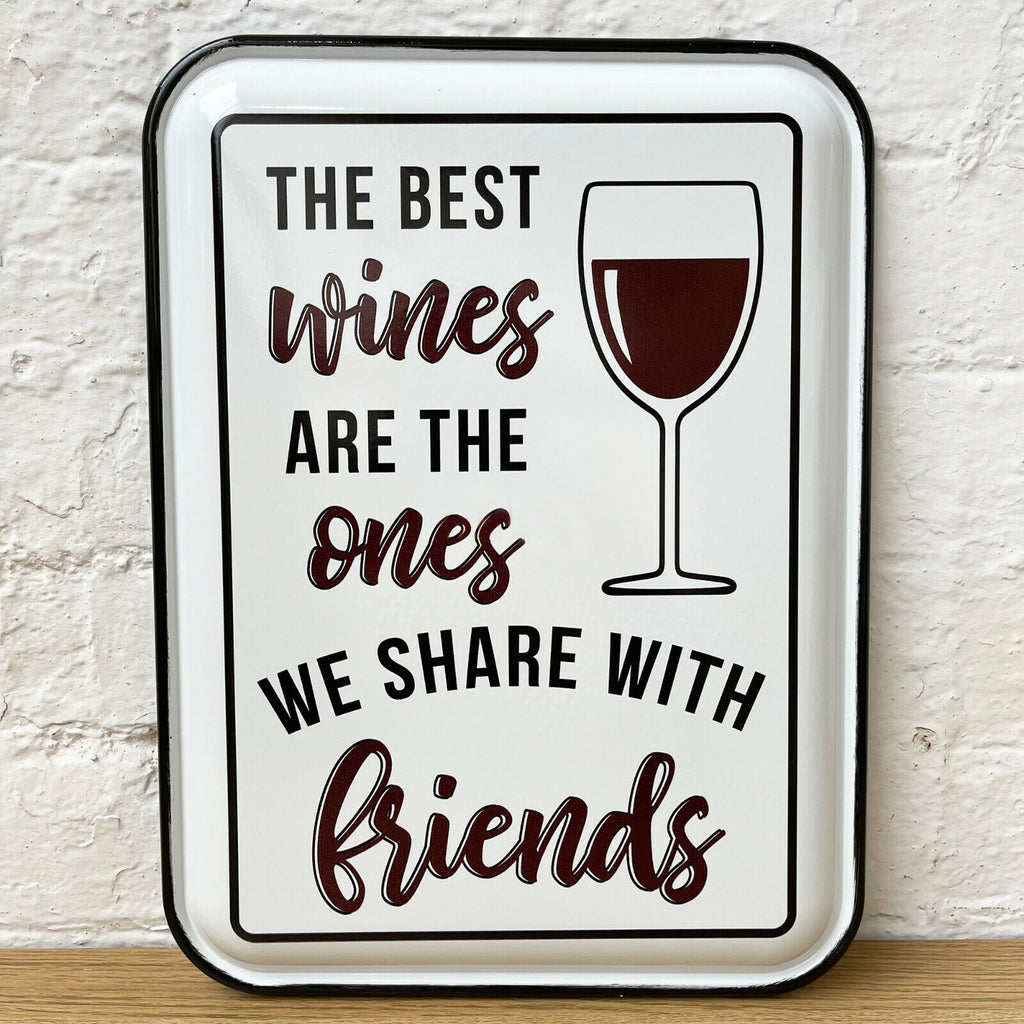 Wine With Friends Wall Sign