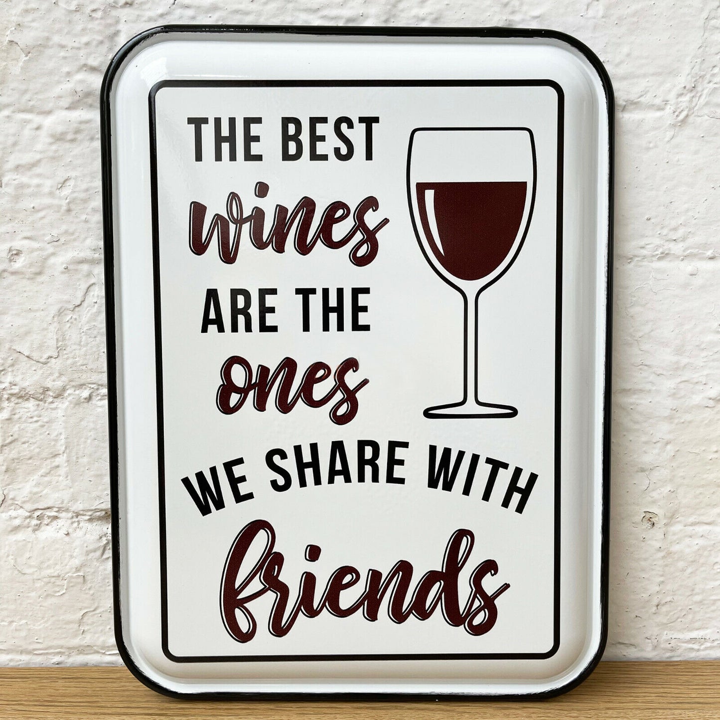 Wine With Friends Wall Sign