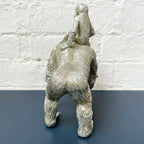 Silver Gorilla With Climbing Baby Ornament