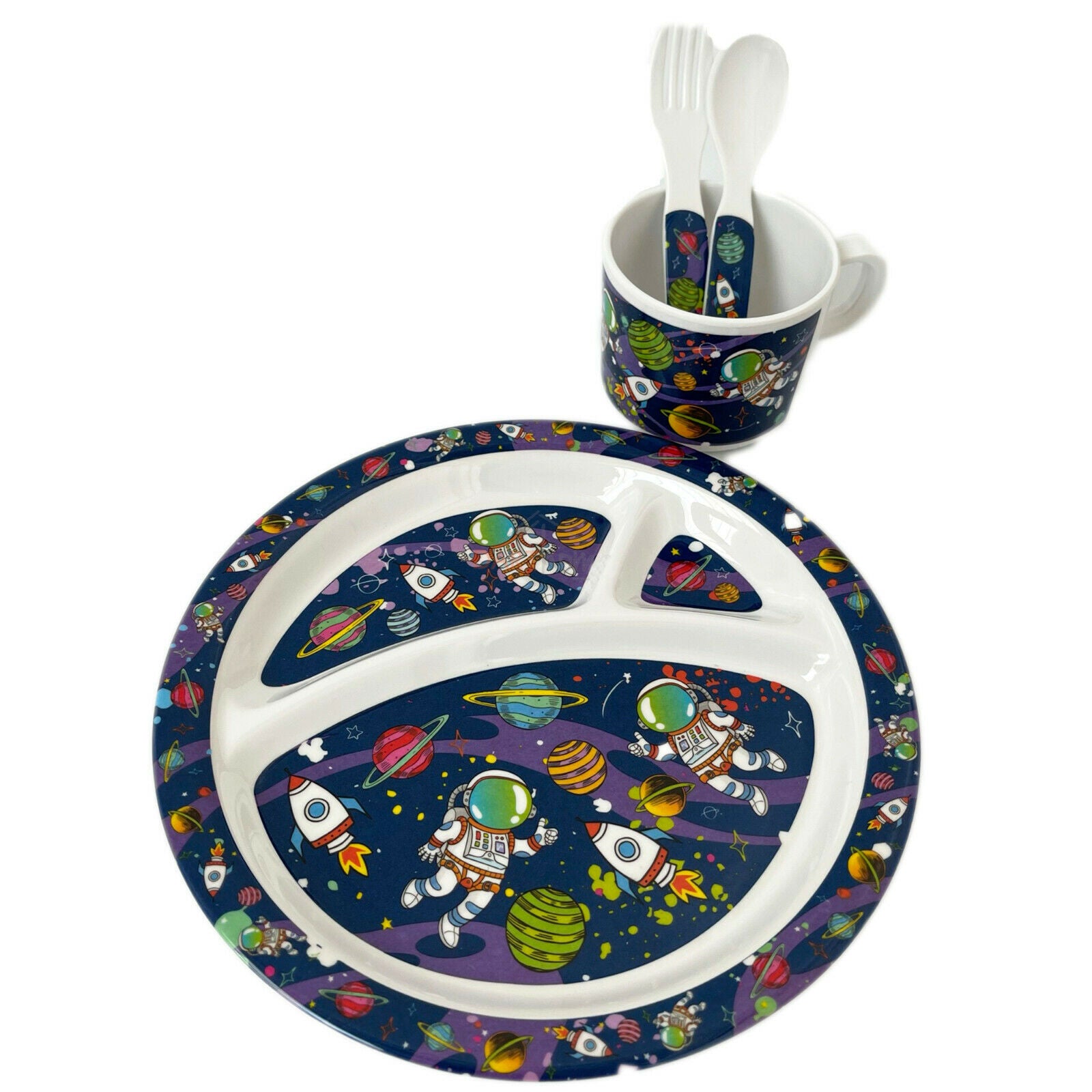 Bamboo Eco Eating Set - Spaceman