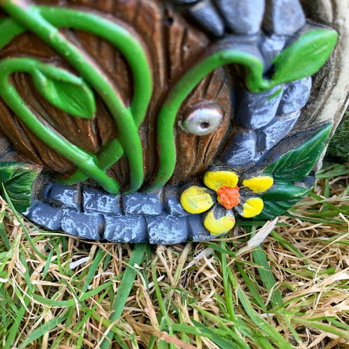 Feenhaus-Übertopf aus Zement, 15 x 12 x 15 cm