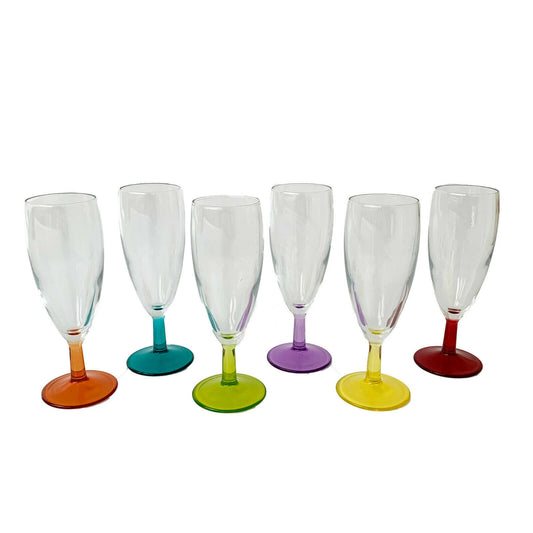 Set Of 6 Champagne Flute Glasses