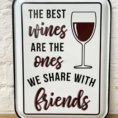 Wine With Friends Wall Sign