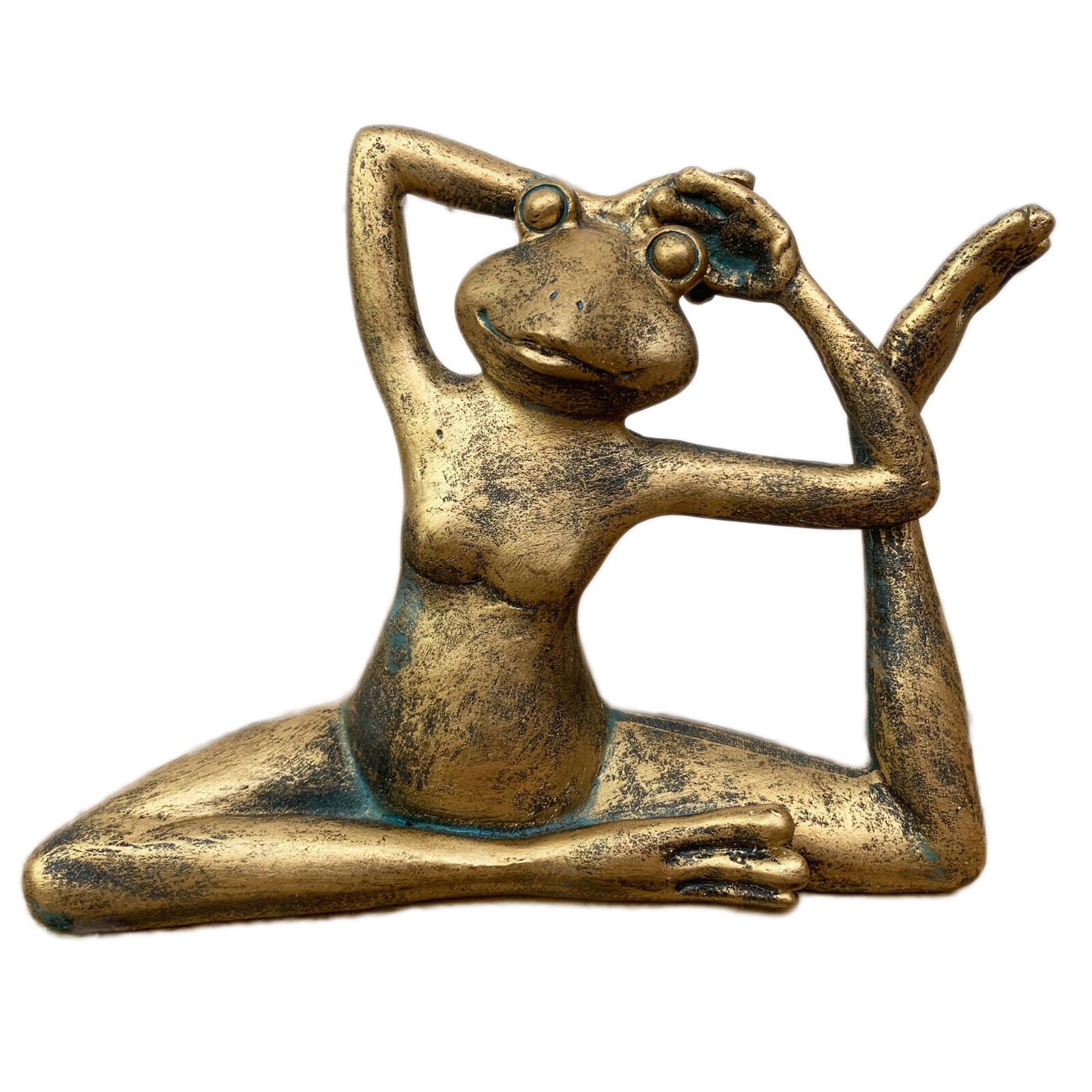Gold Yoga Frog Ornament 17cm
