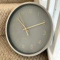 Round Pastel Grey Wall Clock